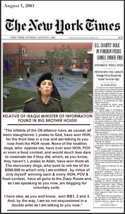 TNYT: Iraqui Minister of Information Relative Found in BB House!
